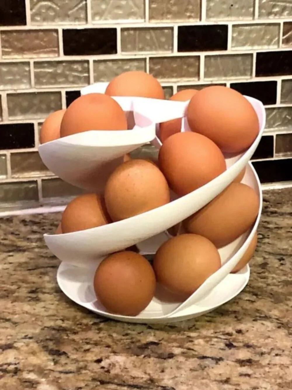 Spiral Egg Holder 18-Egg Rolling Storage Rack